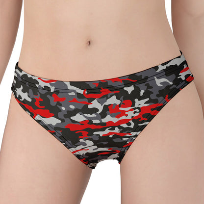 Orange Black And Grey Camouflage Print Women's Panties