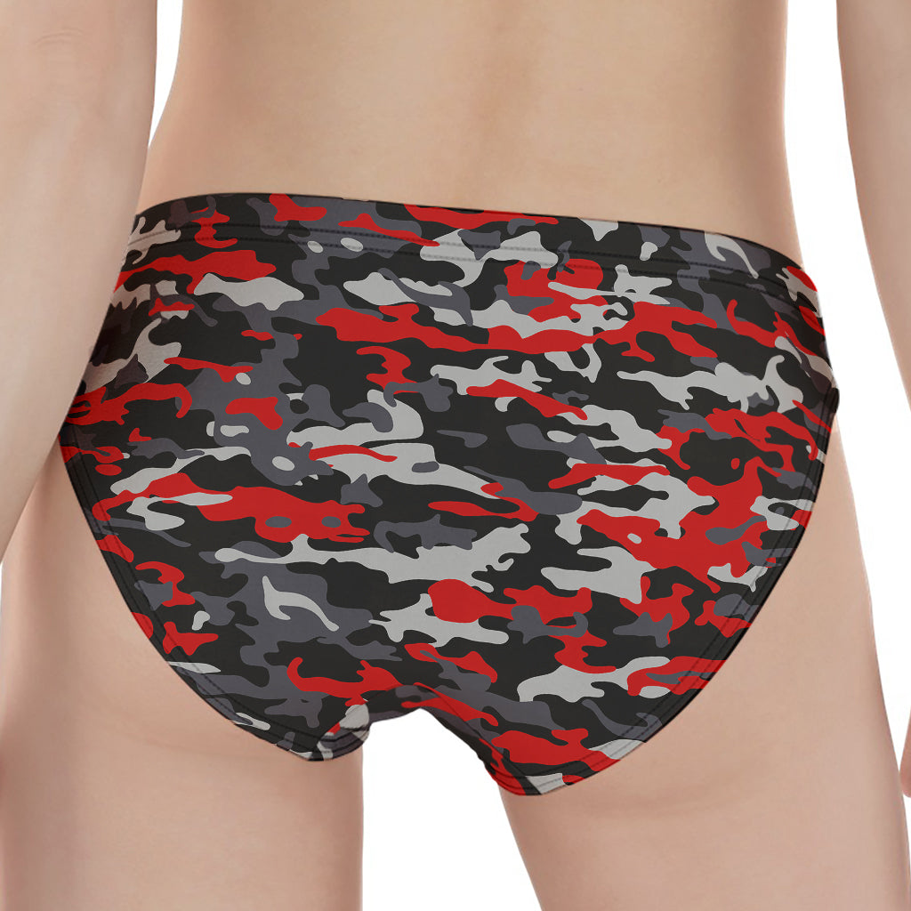 Orange Black And Grey Camouflage Print Women's Panties