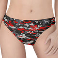 Orange Black And Grey Camouflage Print Women's Thong