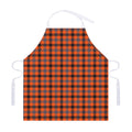 Orange Black And Grey Plaid Print Adjustable Apron
