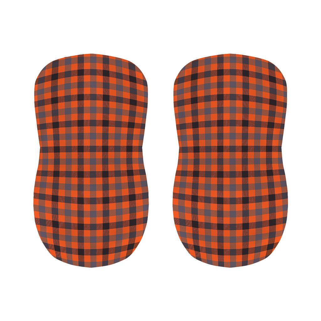 Orange Black And Grey Plaid Print Bar Stool Covers