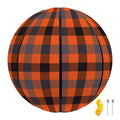 Orange Black And Grey Plaid Print Basketball