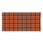 Orange Black And Grey Plaid Print Beach Towel