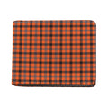 Orange Black And Grey Plaid Print Bifold Wallet
