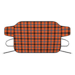 Orange Black And Grey Plaid Print Car Windshield Snow Cover