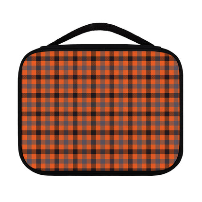 Orange Black And Grey Plaid Print Classic Bible Case