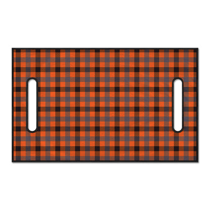 Orange Black And Grey Plaid Print Golf Cart Seat Cover
