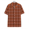 Orange Black And Grey Plaid Print Hawaiian Shirt