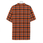 Orange Black And Grey Plaid Print Hawaiian Shirt