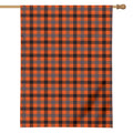Orange Black And Grey Plaid Print House Flag