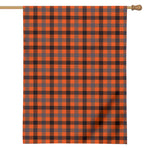 Orange Black And Grey Plaid Print House Flag