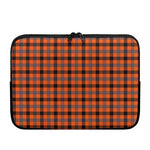 Orange Black And Grey Plaid Print Laptop Sleeve
