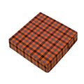 Orange Black And Grey Plaid Print Outdoor Seat Cushion Cover