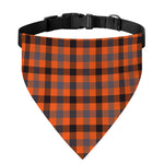 Orange Black And Grey Plaid Print Over The Collar Dog Bandana