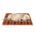 Orange Black And Grey Plaid Print Pet Cooling Mat Cover