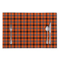 Orange Black And Grey Plaid Print Placemat