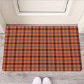 Orange Black And Grey Plaid Print Rubber Doormat