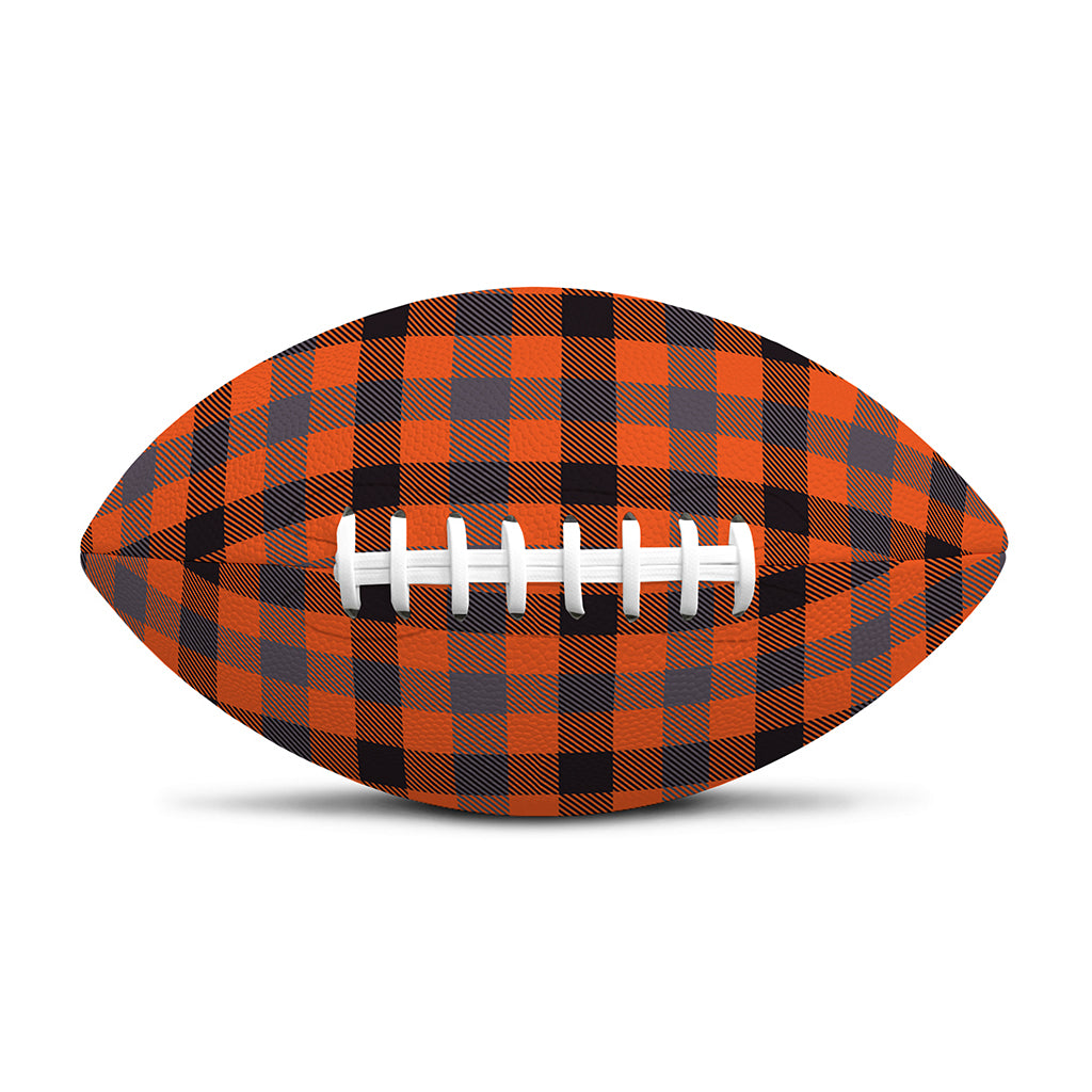 Orange Black And Grey Plaid Print Rugby Ball