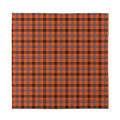 Orange Black And Grey Plaid Print Silk Bandana