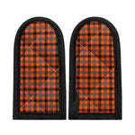Orange Black And Grey Plaid Print Skillet Handle Cover