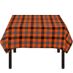 Orange Black And Grey Plaid Print Tablecloth