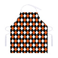 Orange Black And White Harlequin Print Adjustable Apron