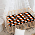 Orange Black And White Harlequin Print Baby Crib Sheet