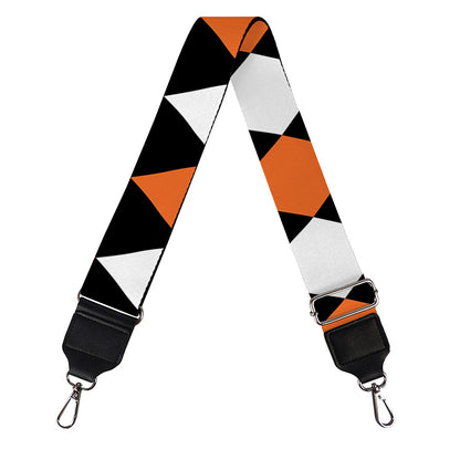Orange Black And White Harlequin Print Bag Strap