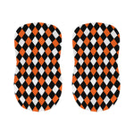 Orange Black And White Harlequin Print Bar Stool Covers