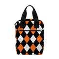 Orange Black And White Harlequin Print Bible Tote Bag