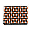 Orange Black And White Harlequin Print Bifold Wallet