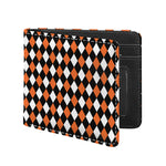 Orange Black And White Harlequin Print Bifold Wallet