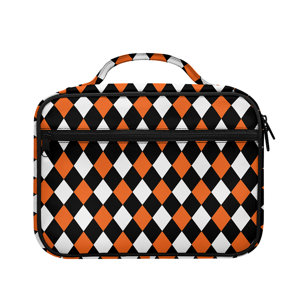 Orange Black And White Harlequin Print Briefcase Bible Bag