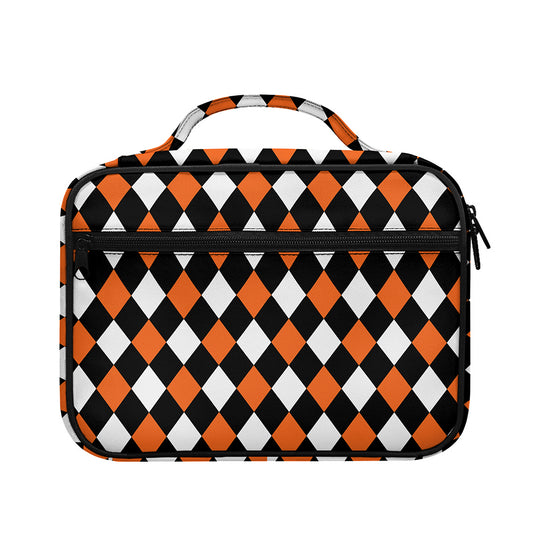 Orange Black And White Harlequin Print Briefcase Bible Bag