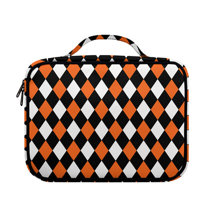 Orange Black And White Harlequin Print Briefcase Bible Bag