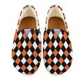 Orange Black And White Harlequin Print Casual Shoes