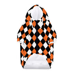 Orange Black And White Harlequin Print Dog Zip Up Hoodie