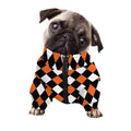 Orange Black And White Harlequin Print Dog Zip Up Jacket