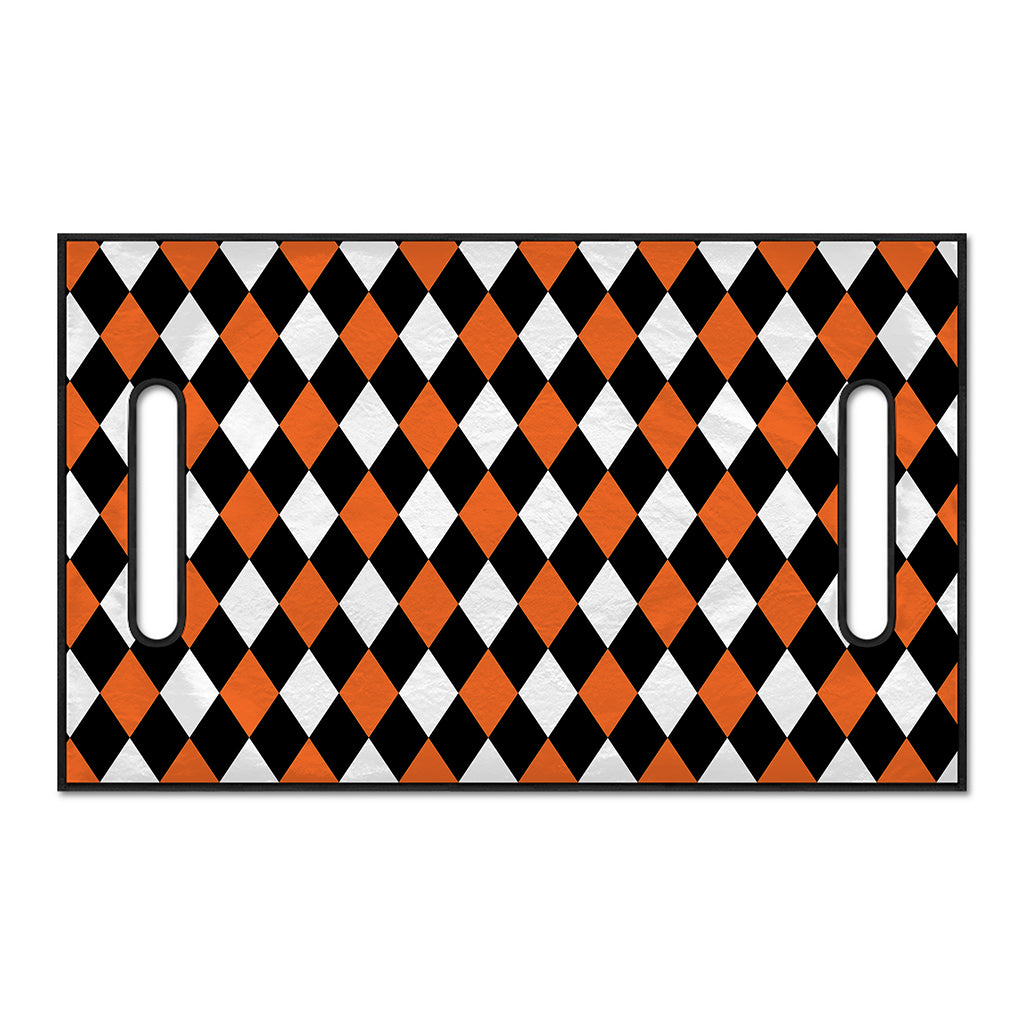 Orange Black And White Harlequin Print Golf Cart Seat Cover