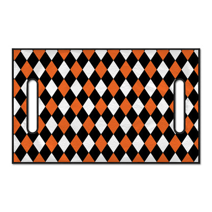 Orange Black And White Harlequin Print Golf Cart Seat Cover