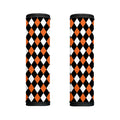 Orange Black And White Harlequin Print Handle Covers