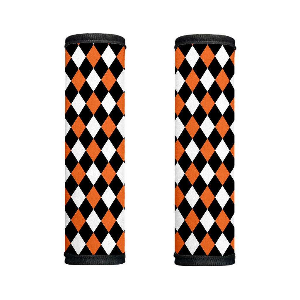 Orange Black And White Harlequin Print Handle Covers