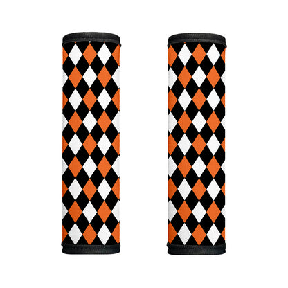 Orange Black And White Harlequin Print Handle Covers