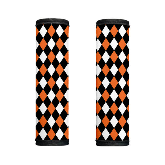 Orange Black And White Harlequin Print Handle Covers