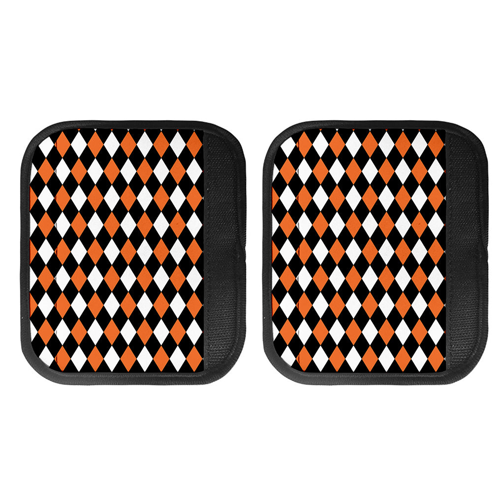 Orange Black And White Harlequin Print Handle Covers