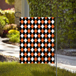 Orange Black And White Harlequin Print House Flag