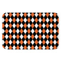 Orange Black And White Harlequin Print Indoor Door Mat