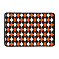 Orange Black And White Harlequin Print Kitchen Mat