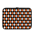 Orange Black And White Harlequin Print Laptop Sleeve