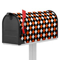 Orange Black And White Harlequin Print Mailbox Cover